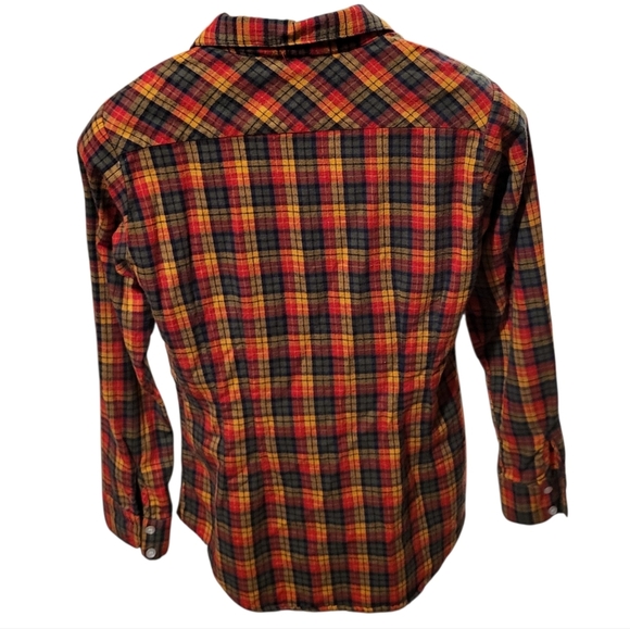 Vintage ESPRIT Y2K 90s Womens Plaid Flannel Cotton Made In USA Size Medium - Picture 2 of 4